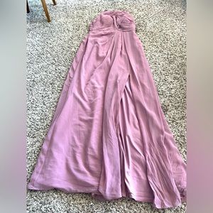Azazie vintage mauve bridesmaid dress with leg slit size A4.